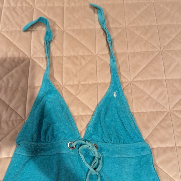 Women's Turquoise Halter Top swim cover up - Picture 2 of 4